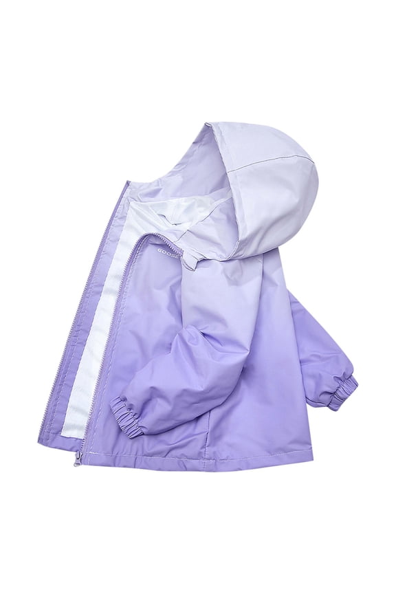 Boys and Girls Summer Fall Raincoat Rain Coat for Kids Softshell for Hiking and Travel Waterproof Active Outdoor Rain Jacket Lightweight Zip up Windbreaker with Hood Plus Size Purple 3 Years
