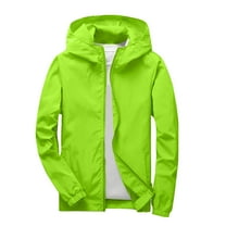 Jtjvou Boys and Girls Windbreaker with Hood Rain Coat for Kids Softshell for Hiking and Travel Plus Size Summer Fall Raincoat Waterproof Active Outdoor Rain Jacket Lightweight Zip up Green 7-8Years