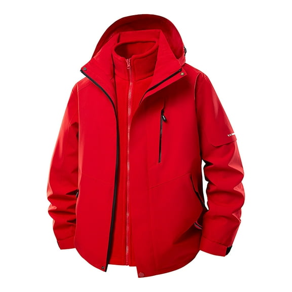 Jtjvou Plus Size Waterproof Active Outdoor Rain Jacket Rain Coat for Women Softshell for Hiking and Travel Lightweight Zip up Windbreaker with Hood Fall and Winter Raincoat Red XXL