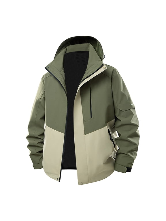 Softshell for Hiking and Travel Waterproof Active Outdoor Rain Jacket Rain Coat for Women Plus Size Windbreaker with Hood Lightweight Zip up Fall and Winter Raincoat Army Green XXXL