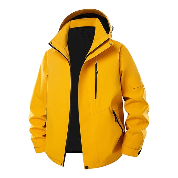 Jtjvou Softshell for Hiking and Travel Waterproof Active Outdoor Rain Jacket Rain Coat for Women Plus Size Windbreaker with Hood Lightweight Zip up Fall and Winter Raincoat Yellow M