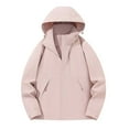 thumbnail image 1 of Jtjvou Summer Fall Raincoat Rain Coat for Women Windbreaker with Hood Plus Size Softshell for Hiking and Travel Waterproof Active Outdoor Rain Jacket Lightweight Zip up Pink XXXL, 1 of 9