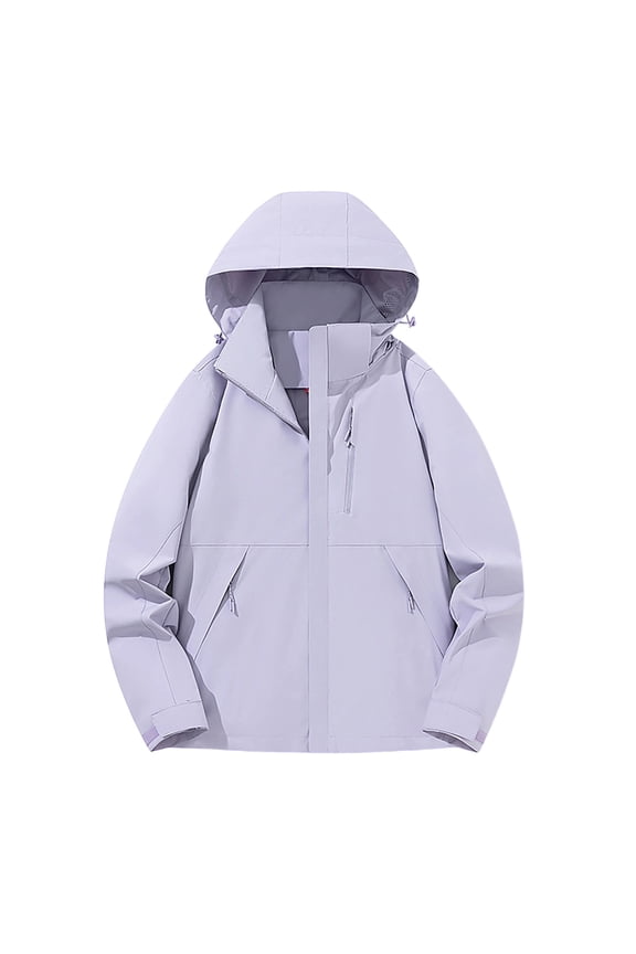 Summer Fall Raincoat Rain Coat for Women Windbreaker with Hood Plus Size Softshell for Hiking and Travel Waterproof Active Outdoor Rain Jacket Lightweight Zip up Purple S