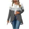 thumbnail image 1 of Jtjvou Trendy Tops Open Front Lightweight Cardigan for Women Soft Thin Cardigans Casual Loose Long Sleeve Breathable Cover Ups Dusters Plus Siz High Low Hem Gray S, 1 of 7