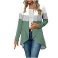 thumbnail image 1 of Jtjvou Trendy Tops Open Front Lightweight Cardigan for Women Soft Thin Cardigans Casual Loose Long Sleeve Breathable Cover Ups Dusters Plus Siz High Low Hem Green L, 1 of 7
