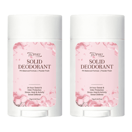 Jtopyrt Antiperspirant and Deodorant for Women 24hour Sweat and Odor Protection Gentle on Skin Wide Solid Unscented 2PC