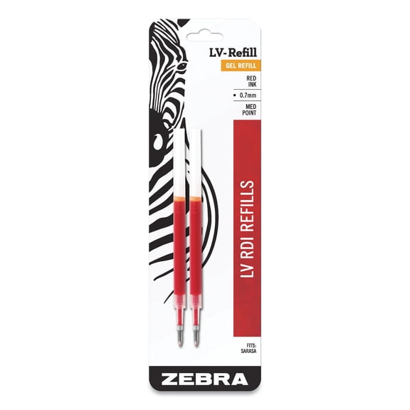 Zebra Pen JF Refill Jimnie/Sarasa/Orbitz/Z-Grip/GR8 Gel Pens Red Ink 2Pk 87032