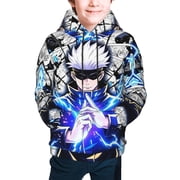 Ju-jutsu Gojo Kai-sen Kids Hoodie 3D Print Pullover Hooded Long Sleeve Sweatshirts Tops Blouse with Pocket for Boys Girls