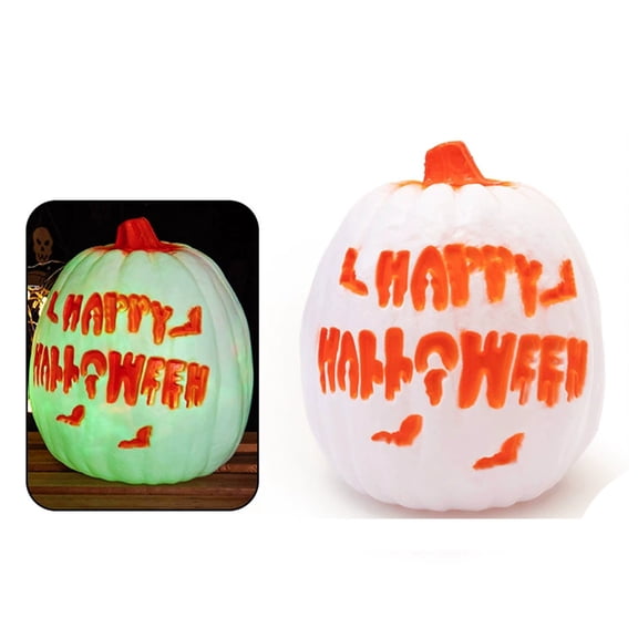 JuDWoC 11.3 Inch Halloween Pumpkin Lantern Decoration with Led Light Hollow Light up Jack-O-Lantern for Indoor and Outdoor Tabletop Halloween Decorations