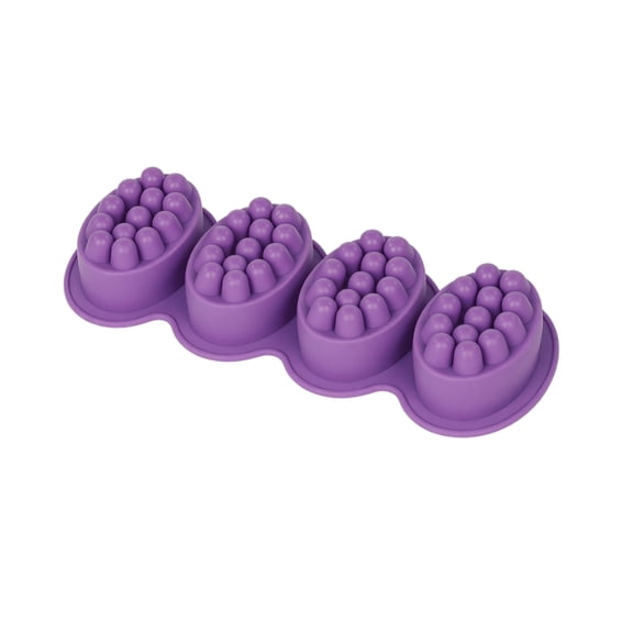 JuDWoC 4 Cavity Cake Silicone Mold 10.62 Inch Flexible Soap Base 1PC Food Grade Non Stick Loaf Pastry Pan Reusable Detailed Cold Process Casting Form for Biscuit Chocolate Candy