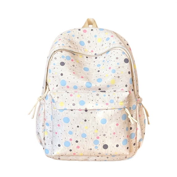 JuDWoC Backpack School Bookbag for Travel Colorful Polka Dot Pattern Lightweight Multi Pocket Aesthetic Laptop Storage Daypack Rucksack Everyday Casual Travel Storage Pack 16.1in