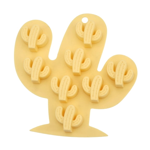 JuDWoC Cactus Ice Cube Silicone Mold 8 Cavity Chocolate Pan 5.79 Inch Food Grade Non Stick Pastry Baking Tray Reusable Detailed Botanical Form for Handmade Soap Candy Dessert