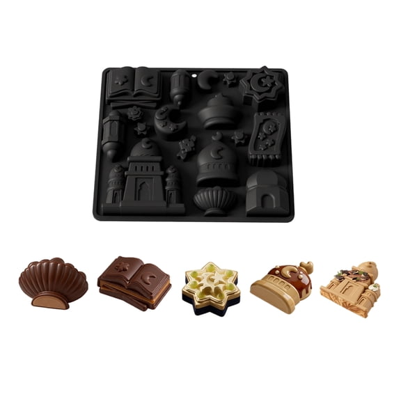 JuDWoC Celestial Castle Silicone Mold Seashell Chocolate Pan 6.69 Inch Food Grade Non Stick Pudding Cake Base Reusable Detailed Fantasy Form for Handmade Soap Candy Biscuit