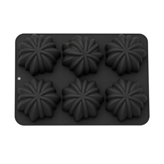 JuDWoC Fluted Petal Silicone Mold 6 Cavity Custom Mousse Pan 8.66 Inch Food Grade Non Stick Chocolate Cake Form Reusable Temperature Resistant Base for Soap Candy Pudding