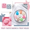 thumbnail image 1 of JuDWoC Fruit Series Silicone Mold 8 Cavity Tropical Motif Pastry Pan 6.88 Inch Food Grade Non Stick Chocolate Casting Form Reusable Detailed Crafting Tray for Soap Candy Jelly Tart, 1 of 9