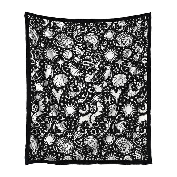 JuDWoC Halloween DIY Coloring Blanket Soft Flannel Fleece Blanket Zodiac Constellation Halloween Blanket Colorable Throw Blanket Gifts for Couch Sofa Bed 59.1*51.2in
