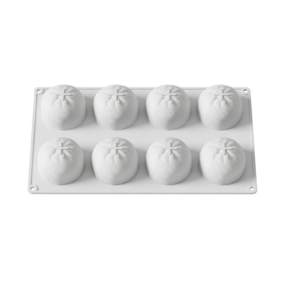 JuDWoC Orange Silicone Mold 8 Cavity Citrus Mousse Pan 11 Inch Food Grade Non Stick Bread Baking Tray Reusable Plaster Wax Crafting Base for Handmade Soap Candy Chocolate Biscuit