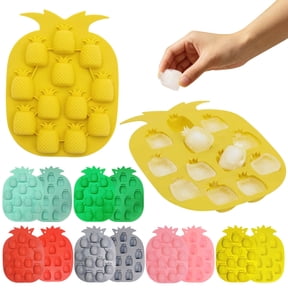 JuDWoC Pineapple Ice Cube Silicone Mold 12 Cavity Pudding Pan 7.64 Inch Food Grade Non Stick Chocolate Baking Tray Reusable Detailed Tropical Form for Handmade Soap Candy