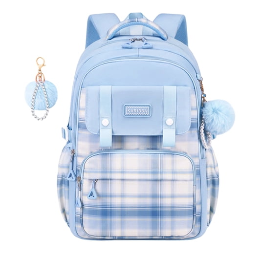 JuDWoC Travel Laptop Backpack Bookbag for Travel Plaid Pattern Multi Pocket Storage Lightweight Water Resistant Rucksack Casual Everyday Storage Daypack Laptop Pack 16.2in