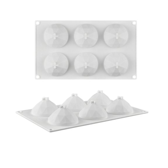 JuDWoC White Silicone Cake Mold 8.66 Inch Flexible Ribbed Pan 1PC Food Grade Non Stick French Mousse Form Reusable Detailed Crafting Base for Handmade Soap Candy Chocolate Dessert