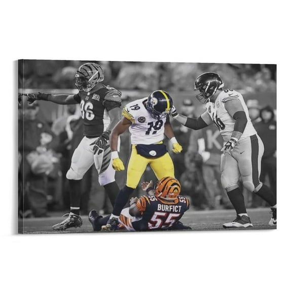 JuJu Smith Schuster Canvas Poster Home Decor Poster Wall Art Hanging Picture Print Bedroom Decorative Painting Posters Room Aesthetic 12x18inch(30x45cm)
