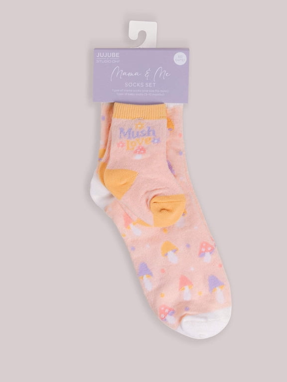 JuJuBe x Studio Oh! Mama & Me Matching Socks Set - Mushy Love