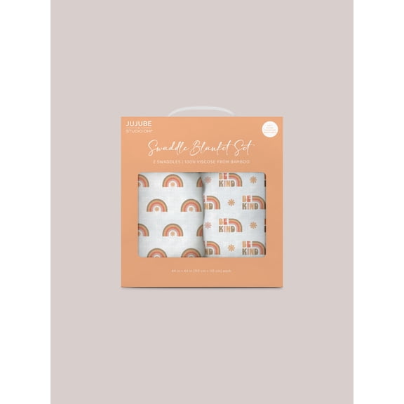 JuJuBe Be Kind Rainbows Swaddle Blanket Set