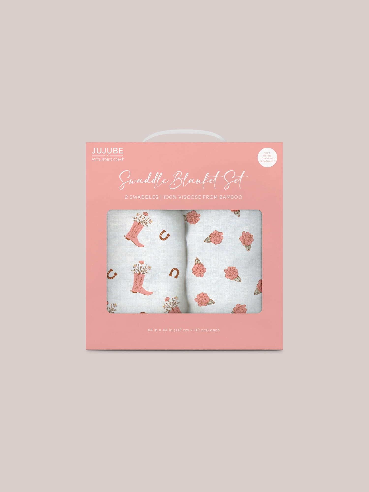 JuJuBe x Studio Oh! 2-Pack Square Swaddle Blanket Set - Bloomin' Boot
