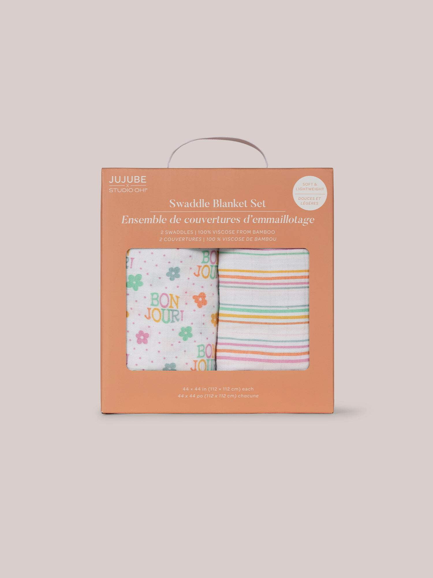 JuJuBe x Studio Oh! 2-Pack Square Swaddle Blanket Set - Bonjour Bébé