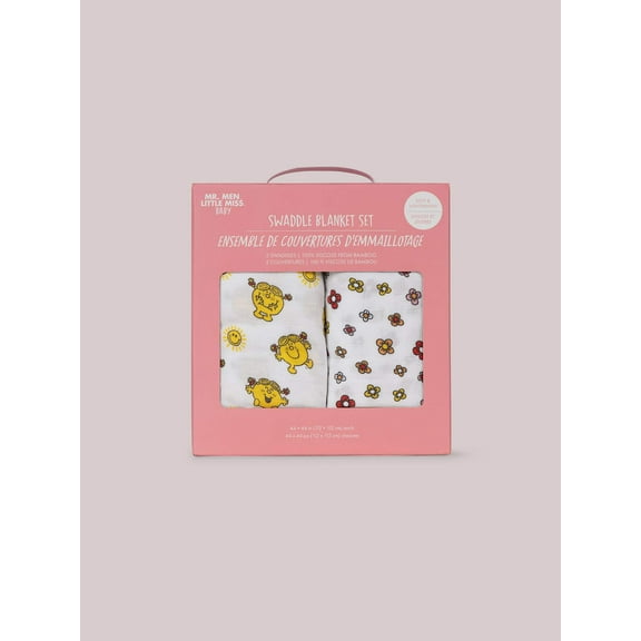 JuJuBe x Studio Oh! 2-Pack Square Swaddle Blanket Set - Little Miss Sunshine