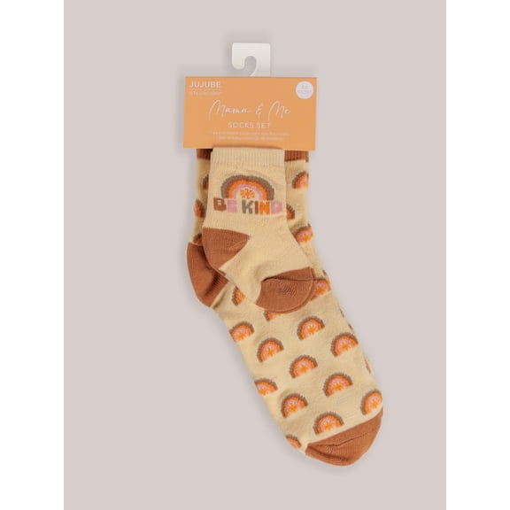 JuJuBe x Studio Oh! Mama & Me Matching Socks Set - Be Kind Rainbows
