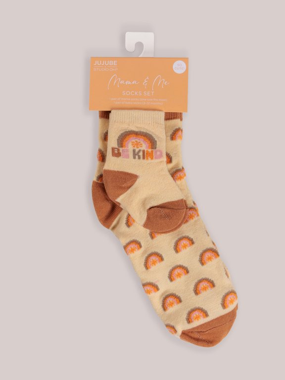 x Studio Oh! Mama & Me Matching Socks Set - Be Kind Rainbows