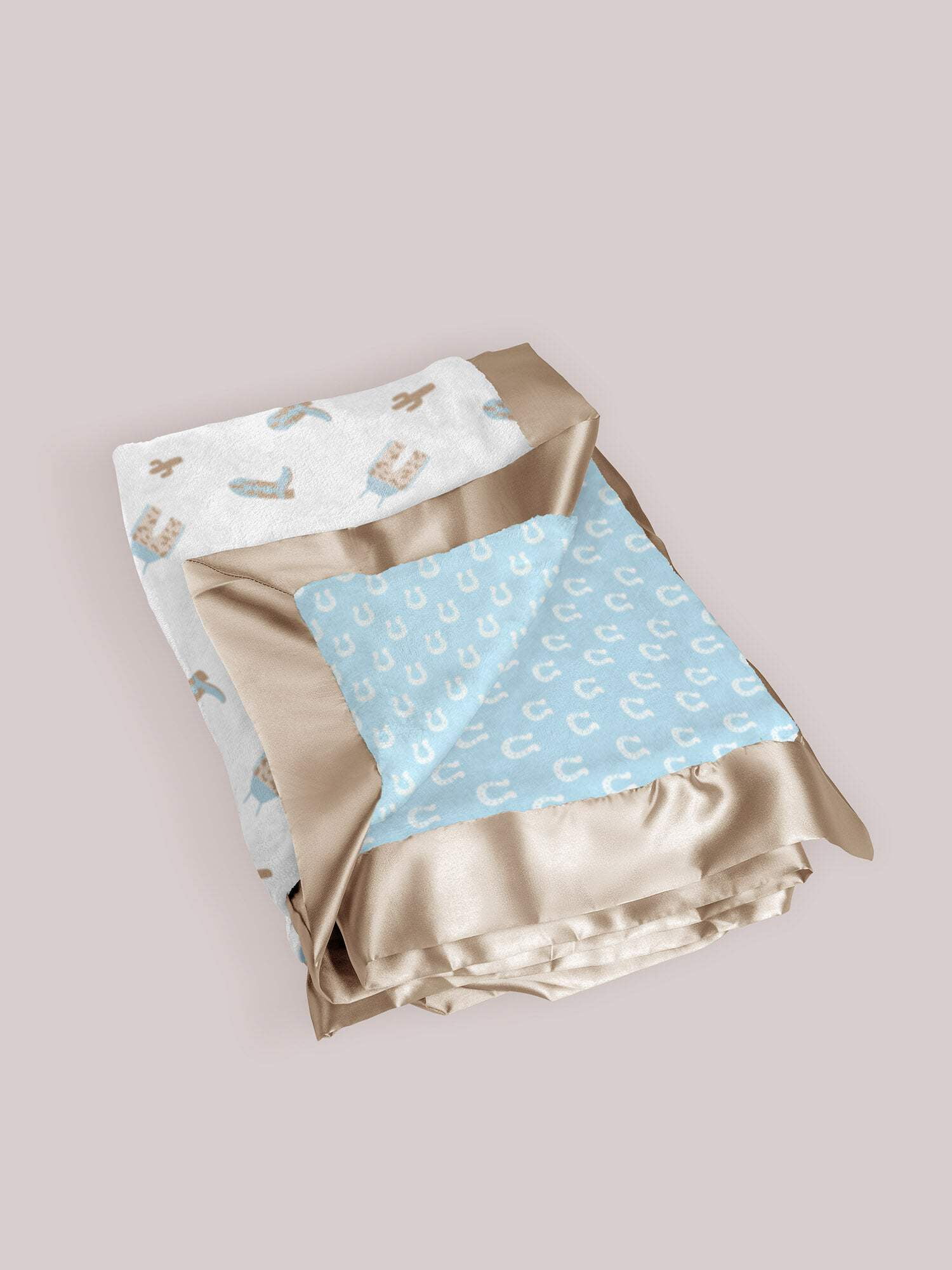 JuJuBe x Studio Oh! Ultra-Soft Thick Reversible Baby Blanket - Howdy Partner Blue