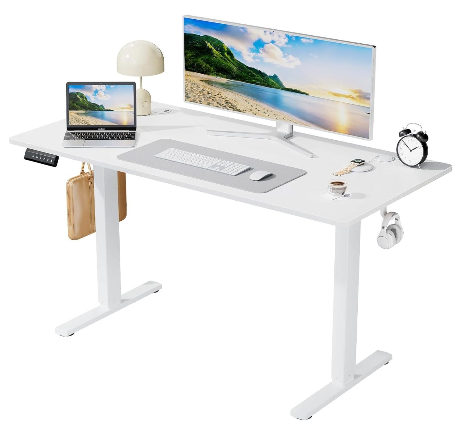 JuRlvC Standing Desk, 55x24 Inch Ergonomic Adjustable Height Electric ...