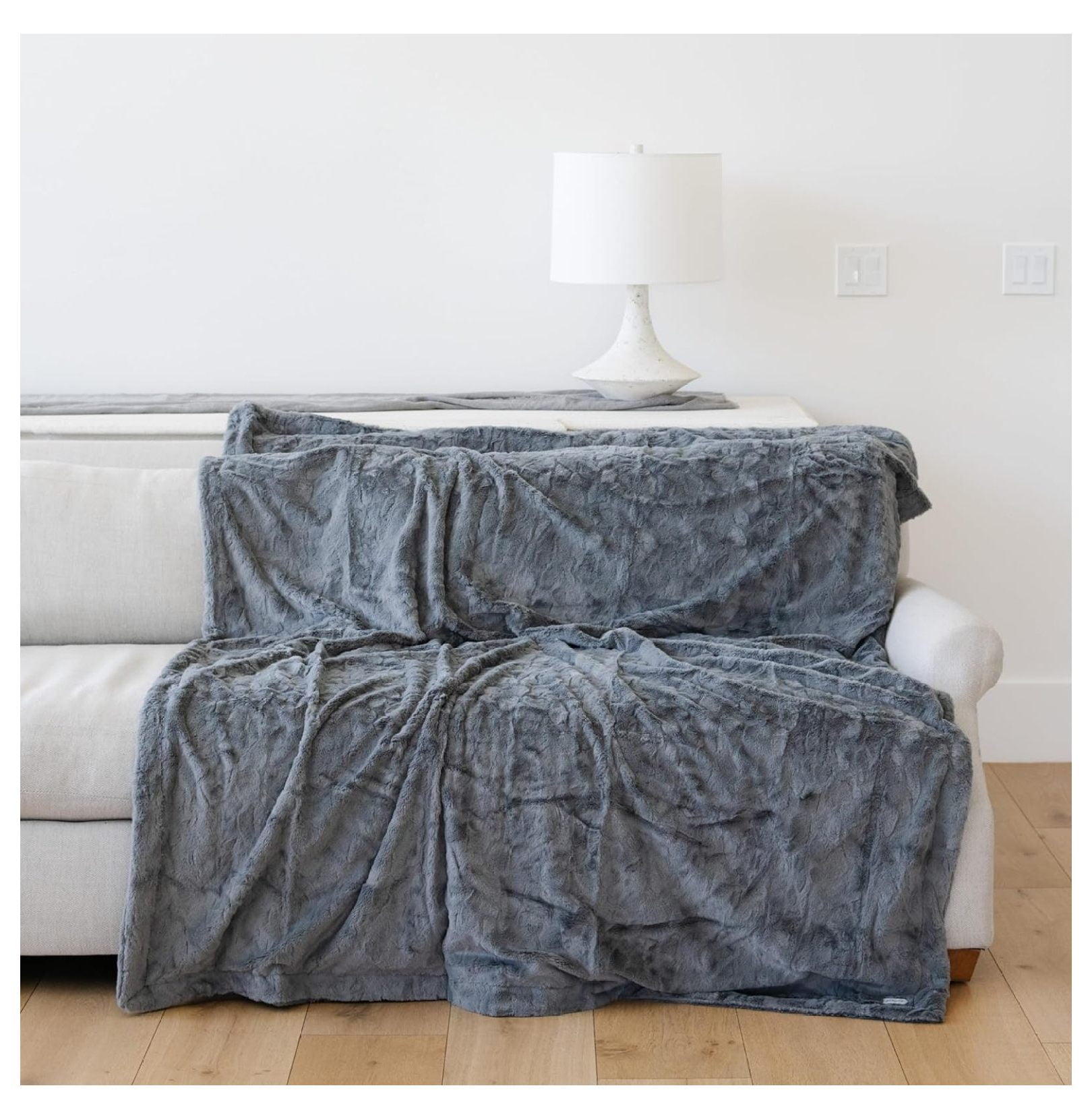 JuRlvC Throw Blanket Large Softest Warm Cozy Faux Fur for Home Couch Sofa Chair Den Living Room Solid Gray Extra Large 60 x 80 Walmart