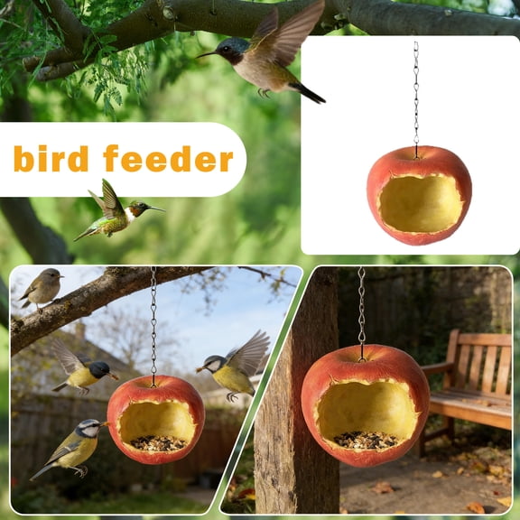 JuWDoC Bird Feeder Hummingbird Feeder Bird Feeders for Outdoors Bird Feeder, Outdoor Birdhouse & Food Holder, Decorative Garden Art Bird Feeder for Backyard, Window, Balcony and Deck 5.5 Inch