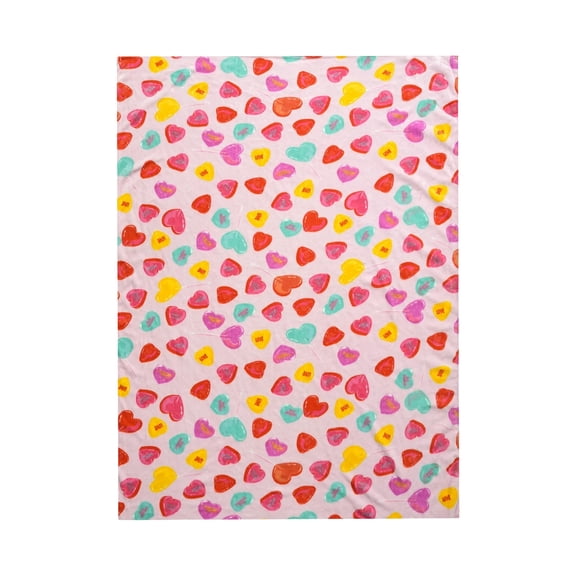JuWDoC Blanket Blankets Cozy Blanket Fleece Blanket Throw Blanket Sweethearts Candy Hearts Bedding Super Soft Plush Cozy Throw Blanket,Valentine's Day Gift 57.6 Inch