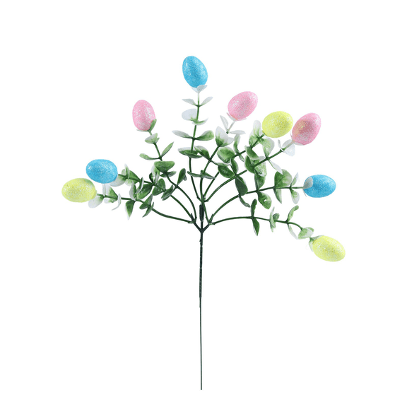 JuWDoC Easter Egg Ornaments Artificial Easter Vine with Pastel Easter Eggs- Decorative Spring Floral Stems-Easter Egg Twig Branches for Floral Arrangement-Centerpiece Wreath Decoration