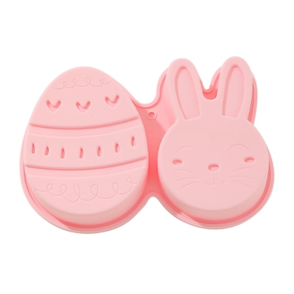 JuWDoc 6.5 Inch Bunny Cake Pan Bunny & Egg Cake Pan, Non-Stick Rabbit Silicone Bakeware Mold for Baking Easter Day Party Cake Dessert