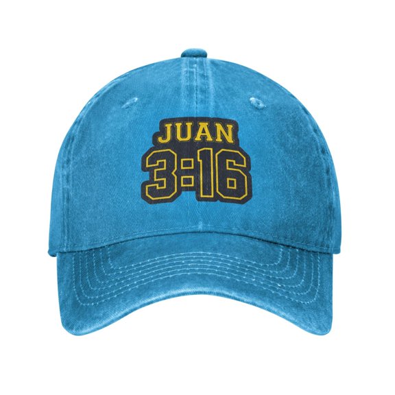Juan 3-16 Unisex Adult Washed Denim Cotton Sport Outdoor Baseball Cap Adjustable Cowboy Baseball Hat