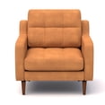 thumbnail image 1 of Juan 39 Inch Modular Chair with Tufted Back and Seat, Modern Brown Leather- Saltoro Sherpi, 1 of 5