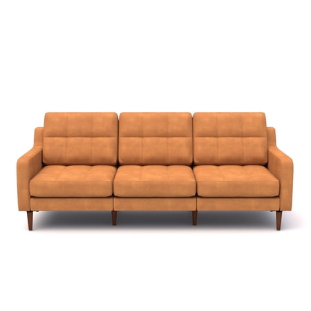 Juan 81 Inch Modular Sofa, Foam Filled Back, Square Arms, Brown Leather- Saltoro Sherpi