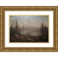 thumbnail image 1 of Juan Buckingham Wandesforde 24x17 Gold Ornate Framed and Double Matted Museum Art Print Titled - A Mountain Landscape with a Fallen Tree in the Foreground, 1 of 4
