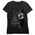 thumbnail image 1 of Juan Gabriel Flourish Art Women's Black Tee with Short Sleeves and Crew Neck-Small, 1 of 3