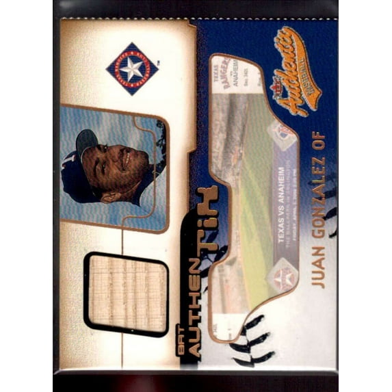Juan Gonzalez SP Card 2002 Fleer Authentix Bat AuthenTIX #BAJG