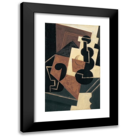 Juan Gris 10x14 Black Modern Framed Museum Art Print Titled - Glass and Water Bottle (1917)