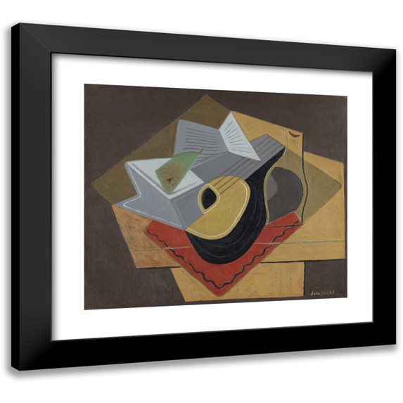 Juan Gris 23x20 Black Modern Framed Museum Art Print Titled - La Mandoline Noire (1926)