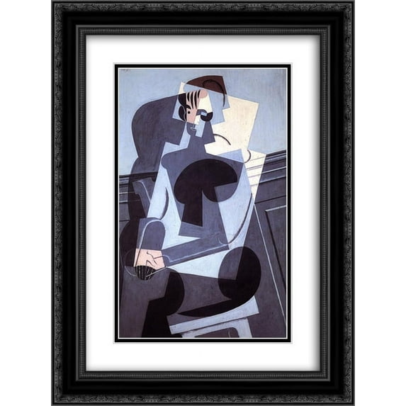 Juan Gris 2x Matted 18x24 Black Ornate Framed Art Print 'Portrait of Madame Josette Gris'