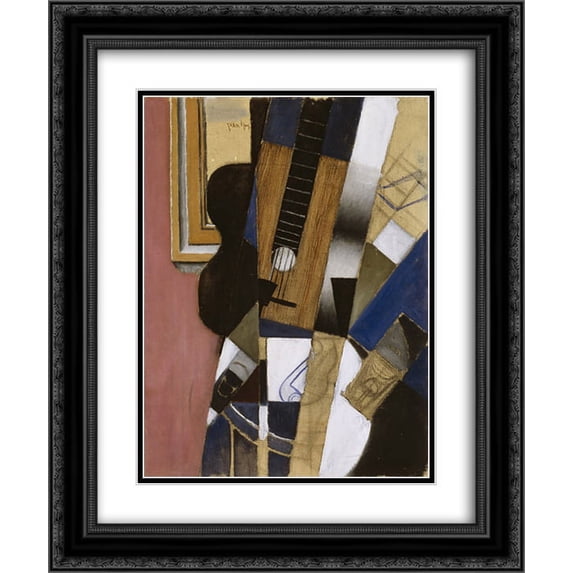 Juan Gris 2x Matted 20x24 Black Ornate Framed Art Print 'Guitar and Pipe'