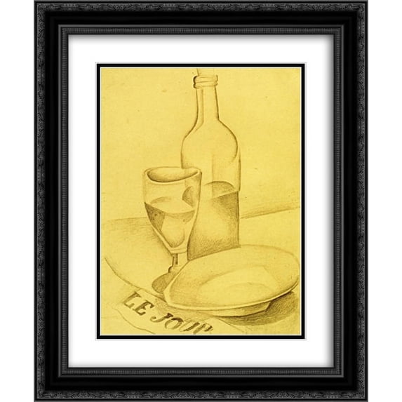 Juan Gris 2x Matted 20x24 Black Ornate Framed Art Print 'Still Life with Newspaper'